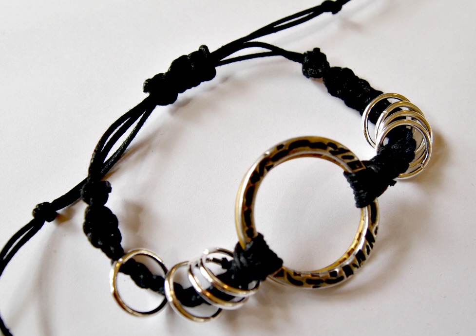 DIY Stacked ring woven bracelet