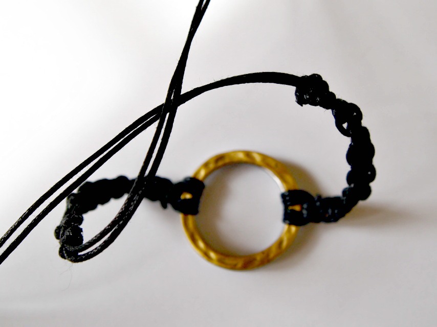 DIY Stacked ring woven bracelet
