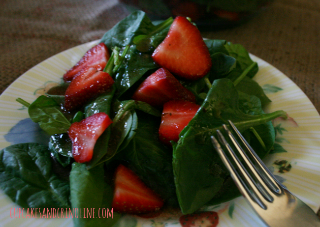 Fresh Strawberry Spinach Salad with Strawberry Vinaigrette
