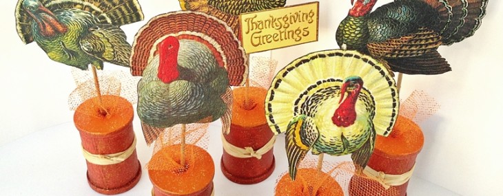 Fall Spool Craft: Vintage Thanksgiving Turkeys