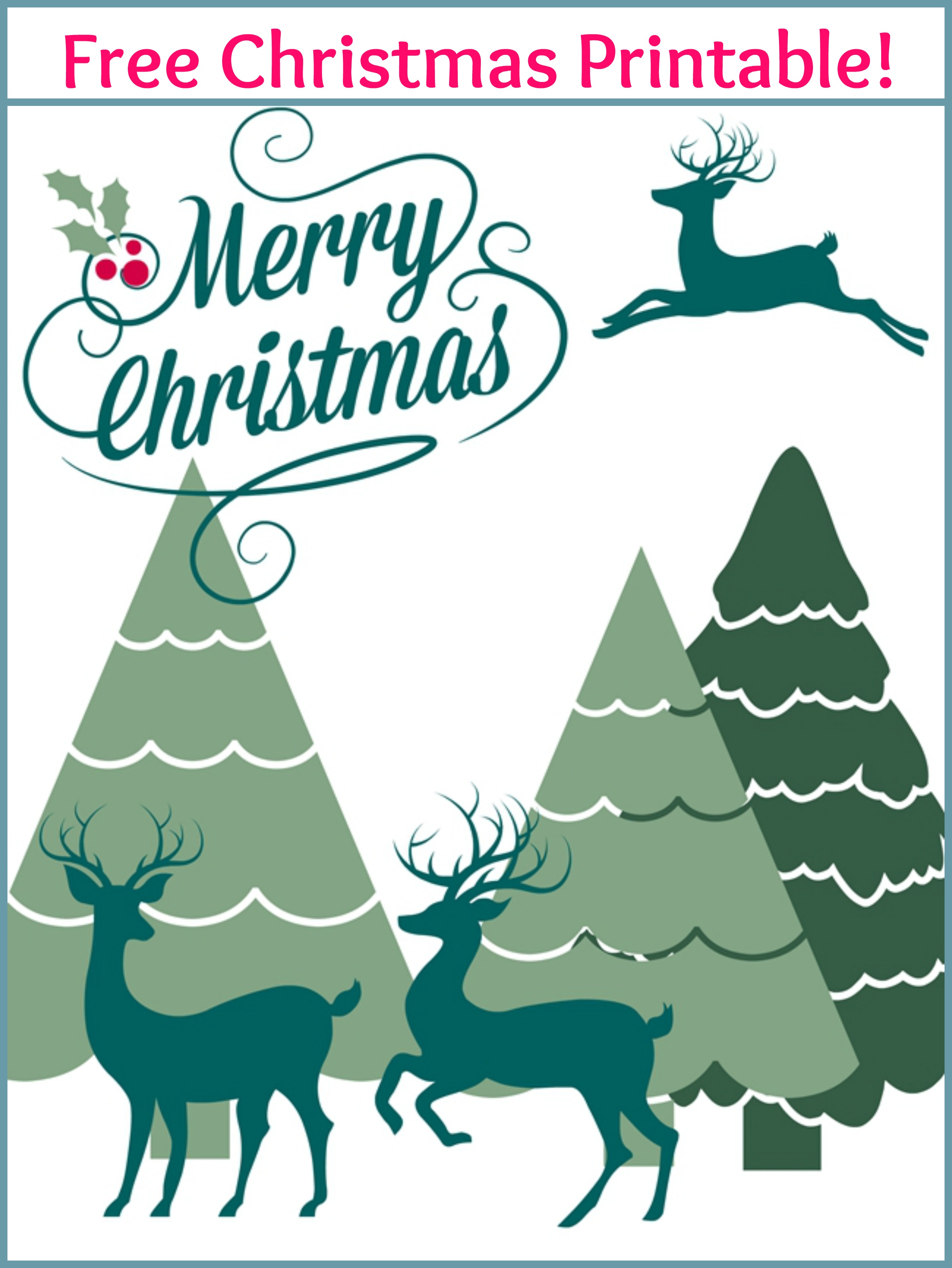 Merry Christmas Card Free Printable Printable Templates